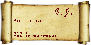 Vigh Júlia névjegykártya